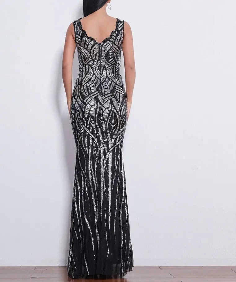 Caily Sleeveless Sequins Evening dress - Mscooco.co.uk