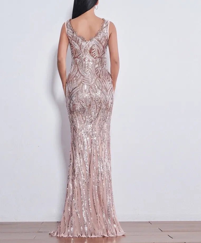 Caily Sleeveless Sequins Evening dress - Mscooco.co.uk