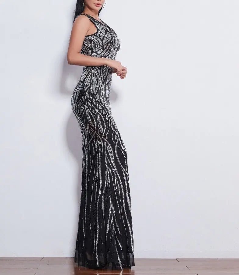 Caily Sleeveless Sequins Evening dress - Mscooco.co.uk