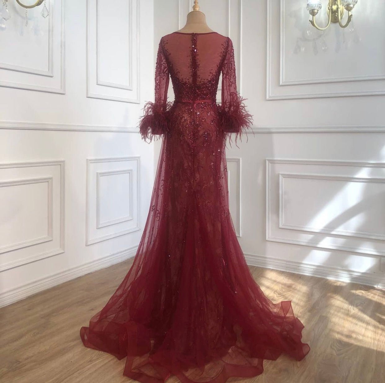 Celina Luxury Beading Embelished Mermaid Evening Dress - Mscooco.co.uk