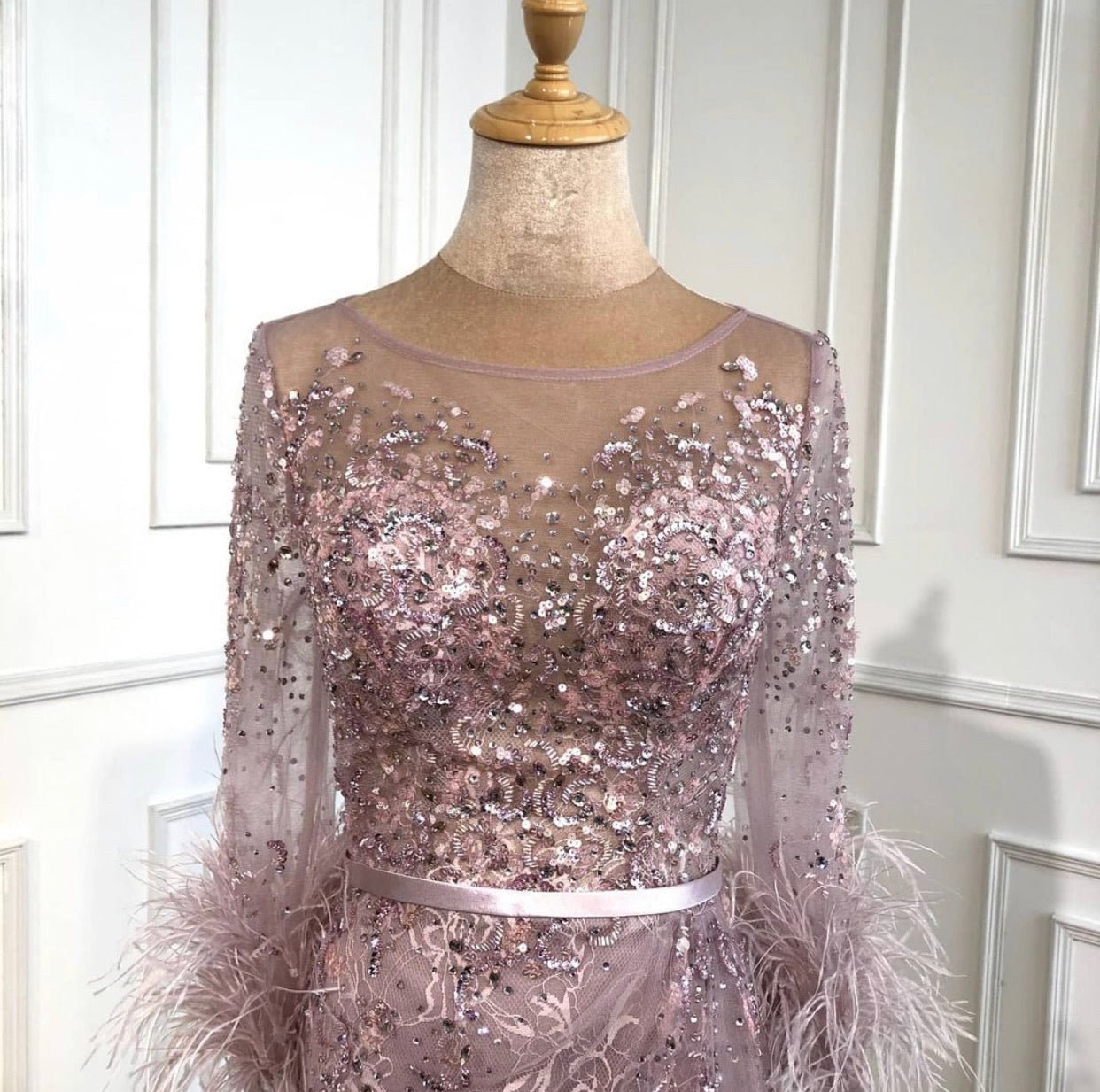 Celina Luxury Beading Embelished Mermaid Evening Dress - Mscooco.co.uk