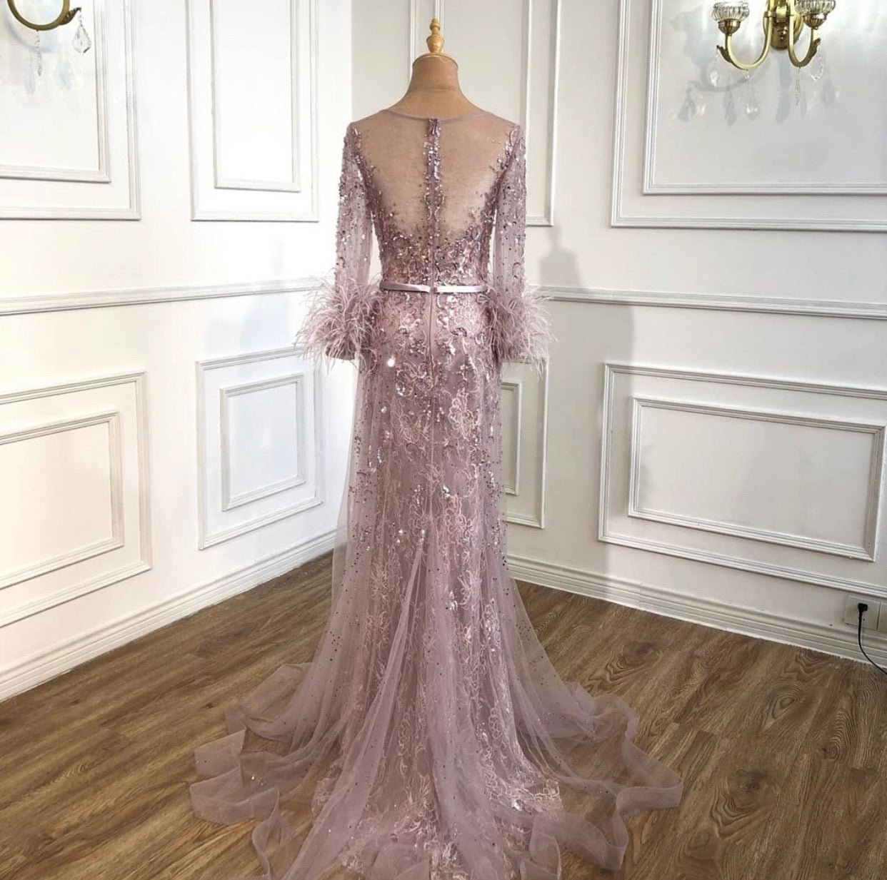 Celina Luxury Beading Embelished Mermaid Evening Dress - Mscooco.co.uk