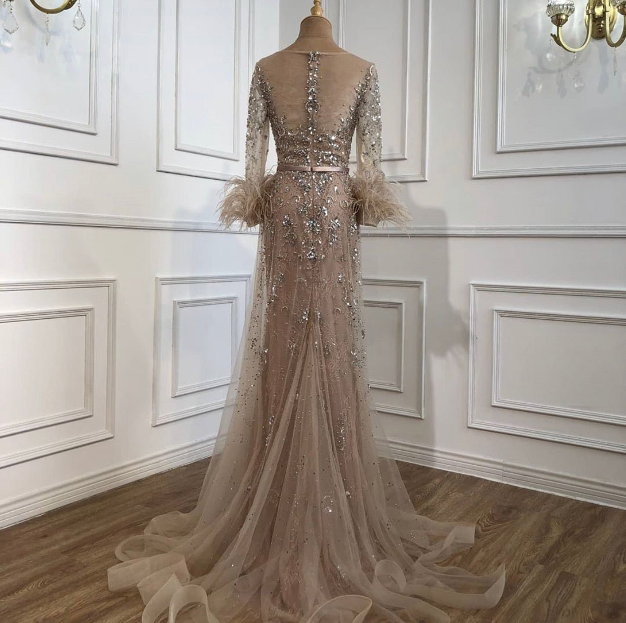 Celina Luxury Beading Embelished Mermaid Evening Dress - Mscooco.co.uk