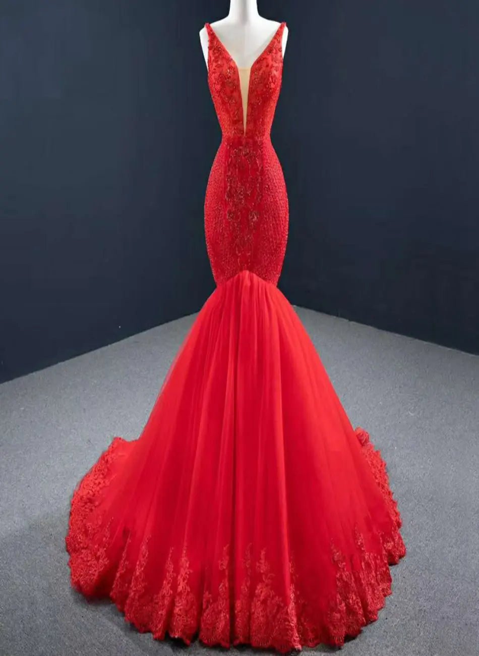 Charlize Beading Crystal Lace Formal Dress - Mscooco.co.uk