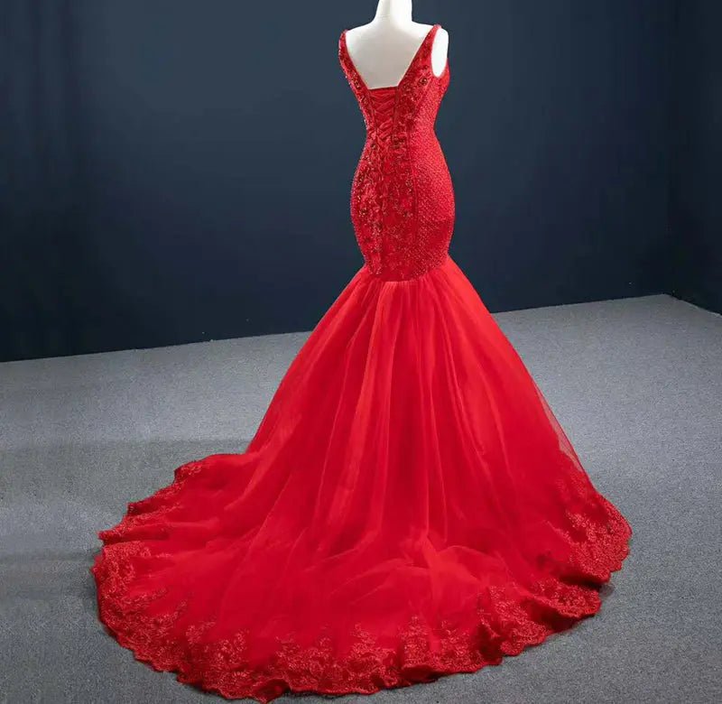 Charlize Beading Crystal Lace Formal Dress - Mscooco.co.uk