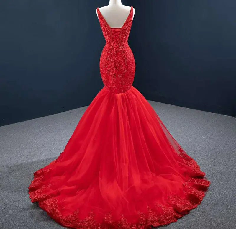 Charlize Beading Crystal Lace Formal Dress - Mscooco.co.uk