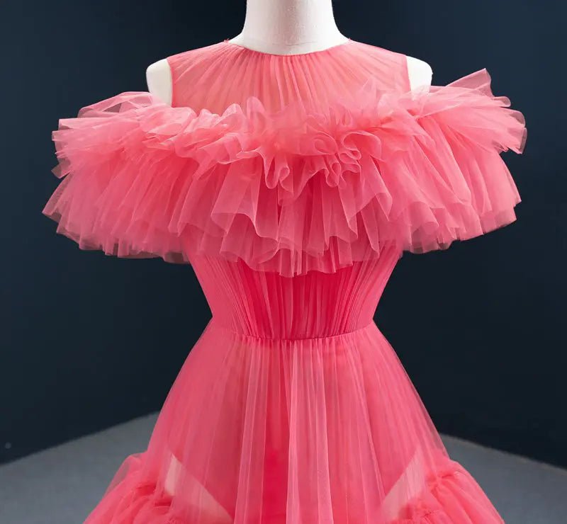 Claudia Tiered Perspective Tulle Formal Gown - Mscooco.co.uk