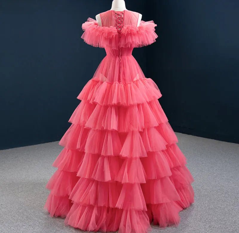 Claudia Tiered Perspective Tulle Formal Gown - Mscooco.co.uk
