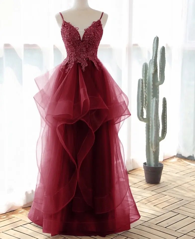 Cora Elegant Spaghetti Strap Prom Dress - Mscooco.co.uk