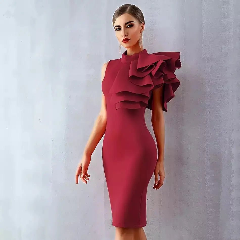 Darla Bodycon Ruffle Dress - Mscooco.co.uk