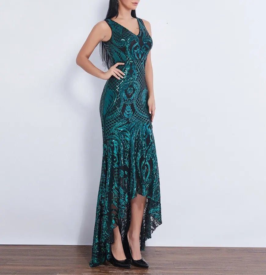 Delaney Sequin Beautiful Impressive Evening Gown - Mscooco.co.uk