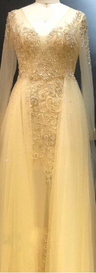 Diamond Beading With Train Evening Dress - Mscooco.co.uk