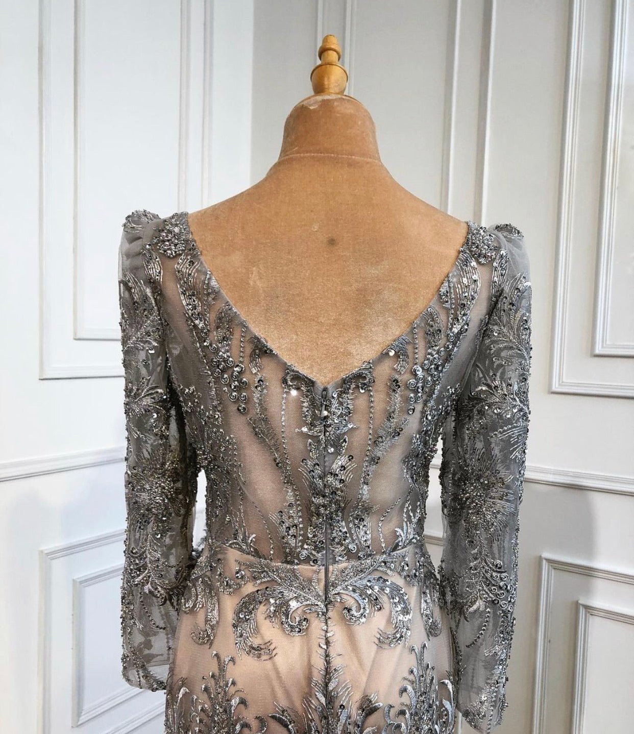 Doreen Elegant Beadings Feathers Formal Dress - Mscooco.co.uk