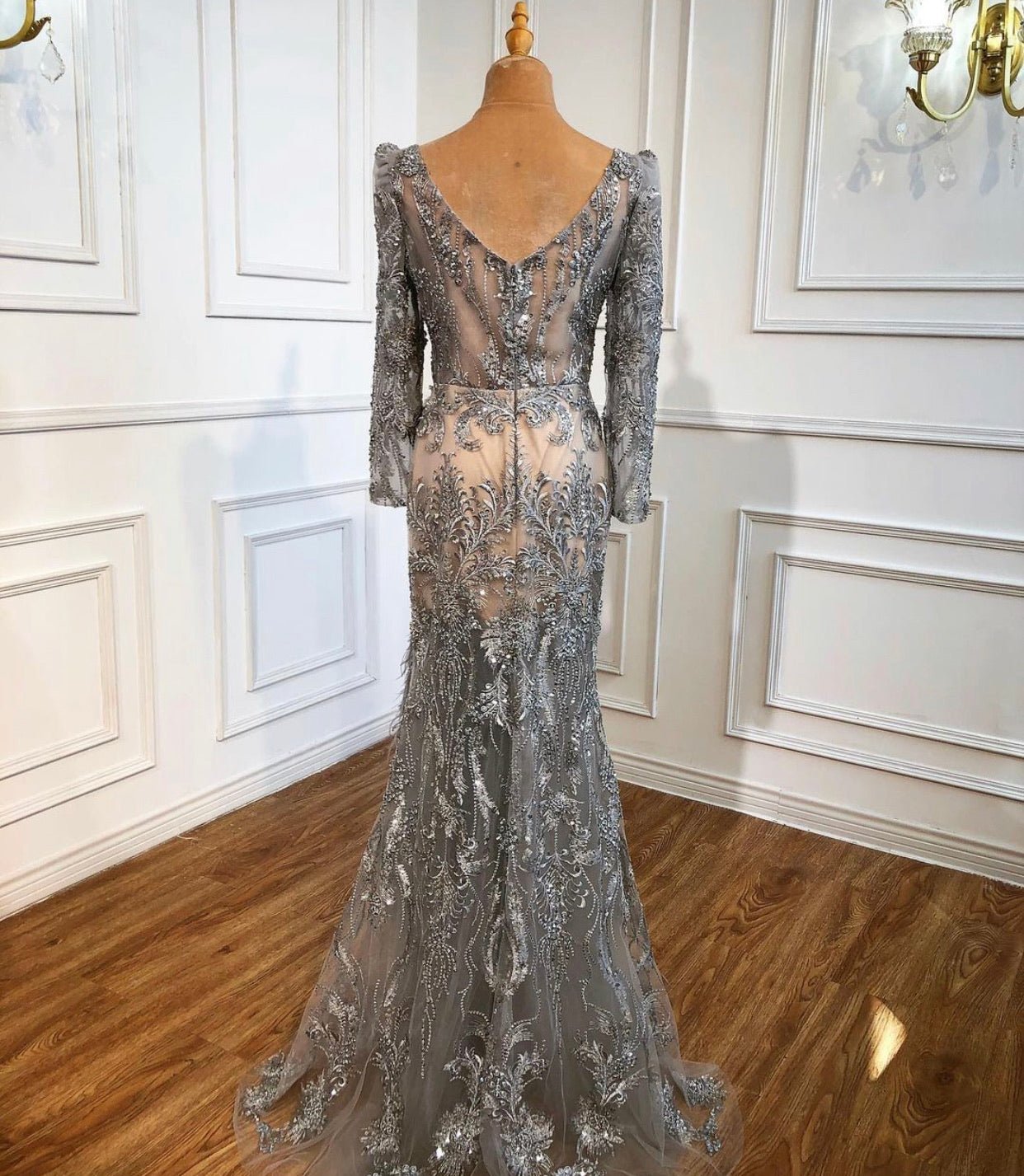Doreen Elegant Beadings Feathers Formal Dress - Mscooco.co.uk