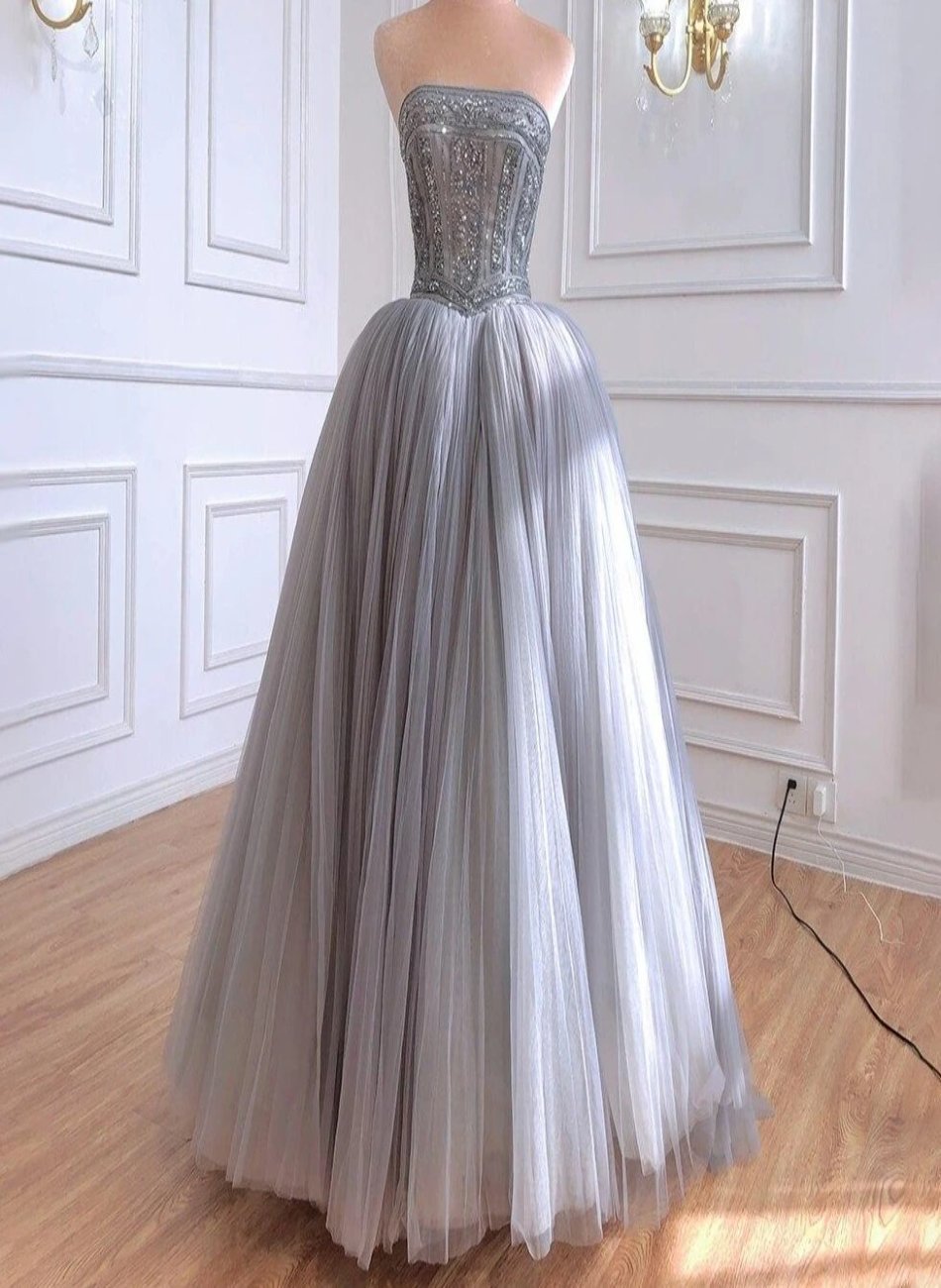Elaina Strapless Beading Ball Gown - Mscooco.co.uk