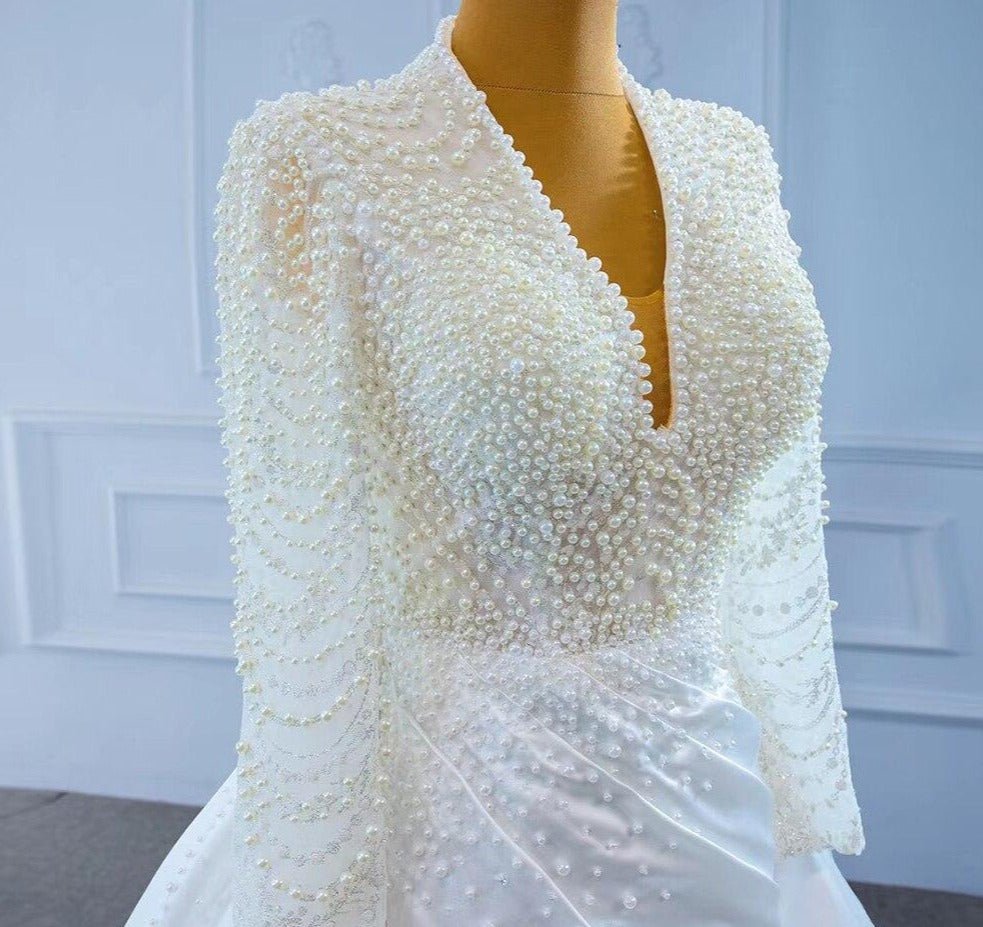 Elegant Pearls Luxury Bridal Dress - Mscooco.co.uk