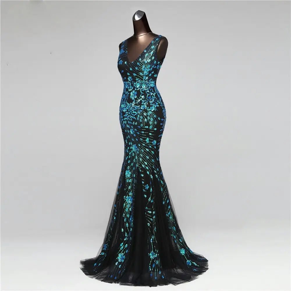 Elegant Sequins Mermaid Evening Formal Party Dress - Mscooco.co.uk