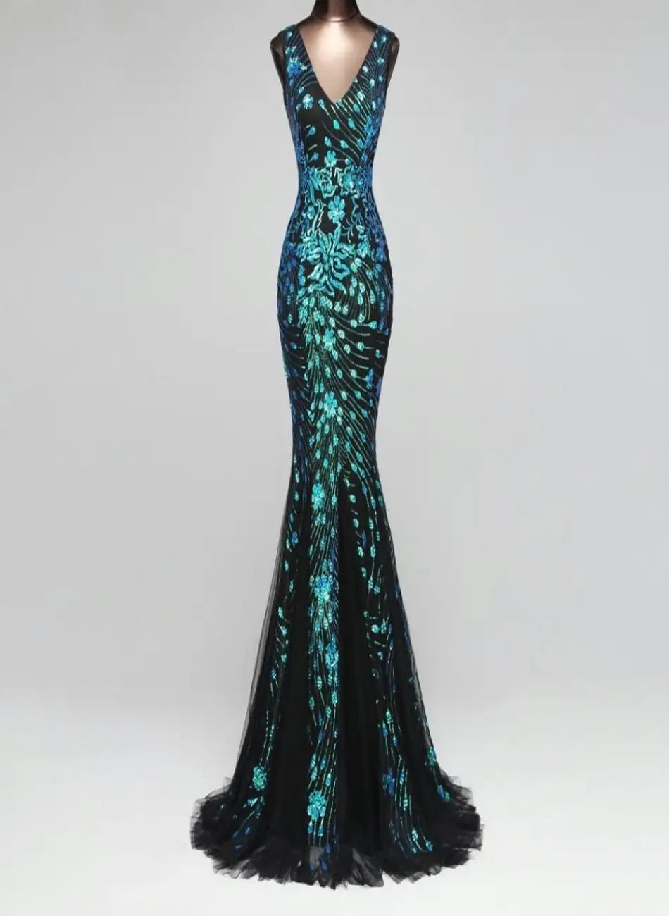 Elegant Sequins Mermaid Evening Formal Party Dress - Mscooco.co.uk