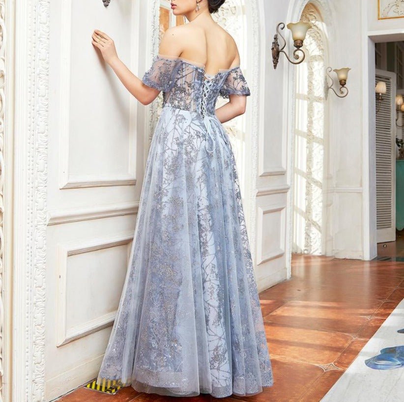Elegant Shoulder Illusion Prom Dress - Mscooco.co.uk