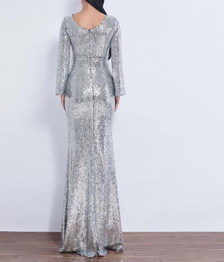 Farah Shinny Sequin Long Evening dress - Mscooco.co.uk