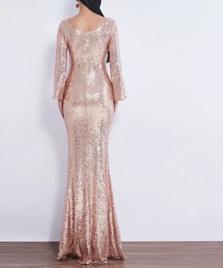 Farah Shinny Sequin Long Evening dress - Mscooco.co.uk