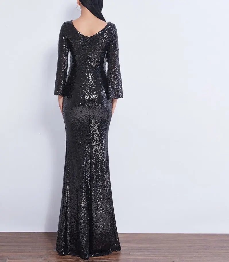Farah Shinny Sequin Long Evening dress - Mscooco.co.uk