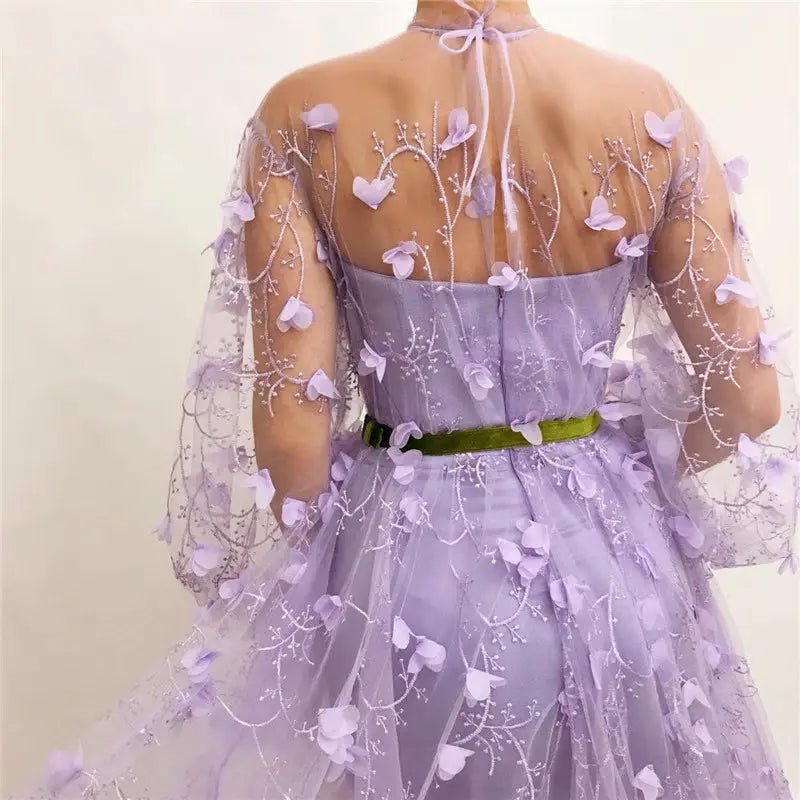 Fiesta Purple Lace Gown - Mscooco.co.uk