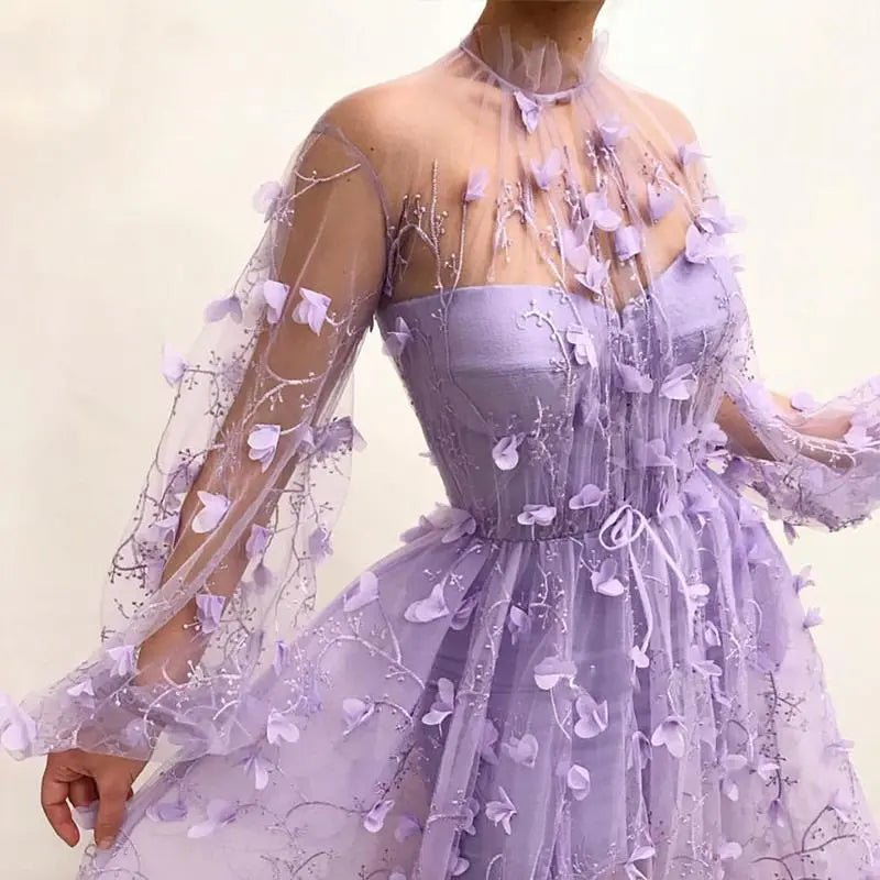 Fiesta Purple Lace Gown - Mscooco.co.uk