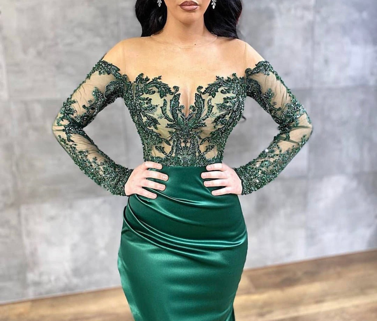 Fleur Mermaid Beading Formal Dress With Overskirt - Mscooco.co.uk