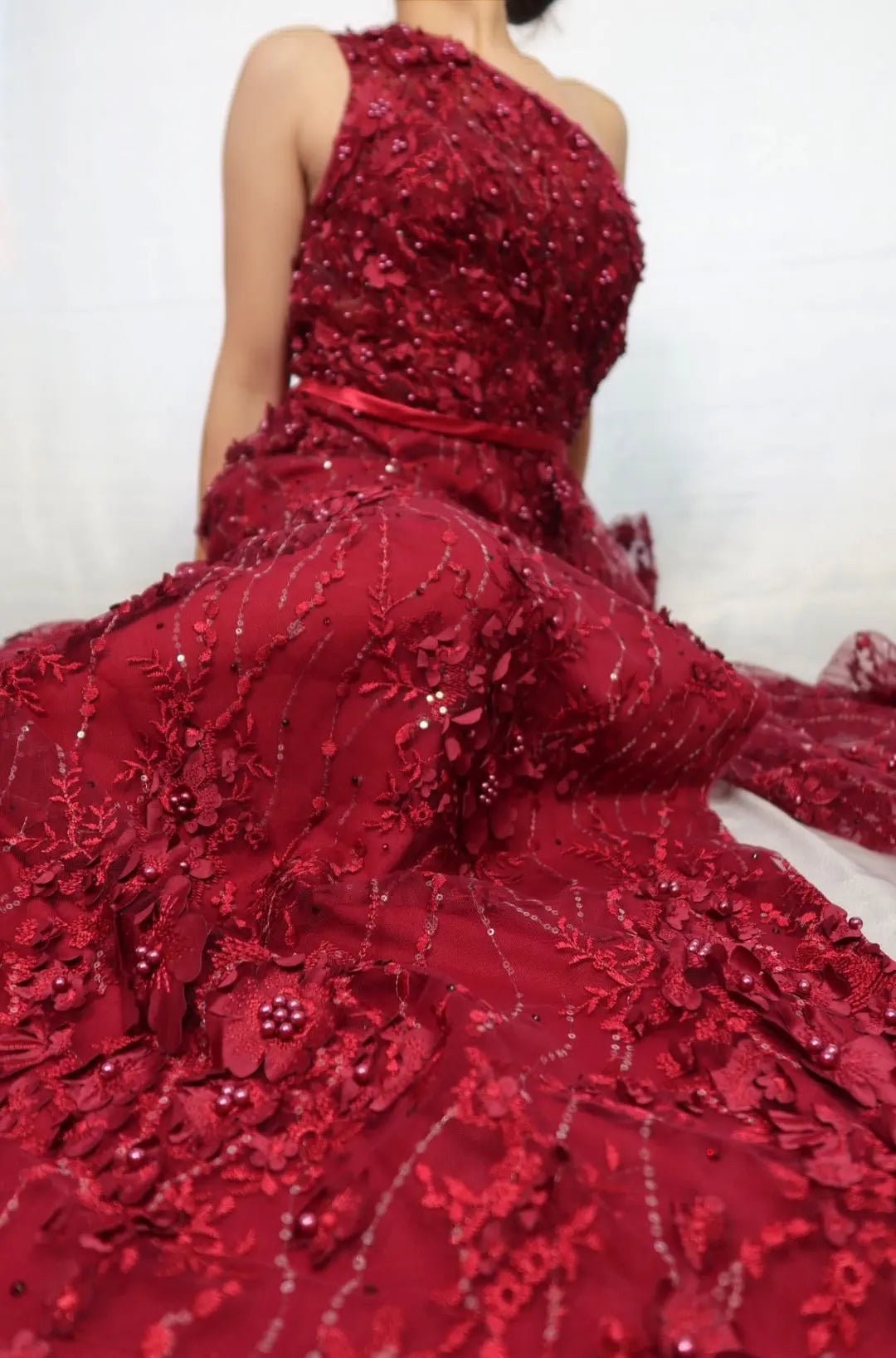 Flowers Pearls One-Shoulder Sexy Luxury Evening Gowns 2020 - Mscooco.co.uk