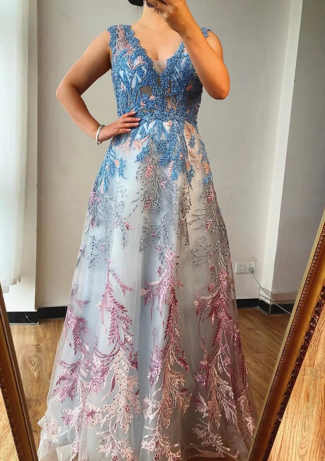 Genevieve Beading Lace Sleeveless Prom Dress - Mscooco.co.uk