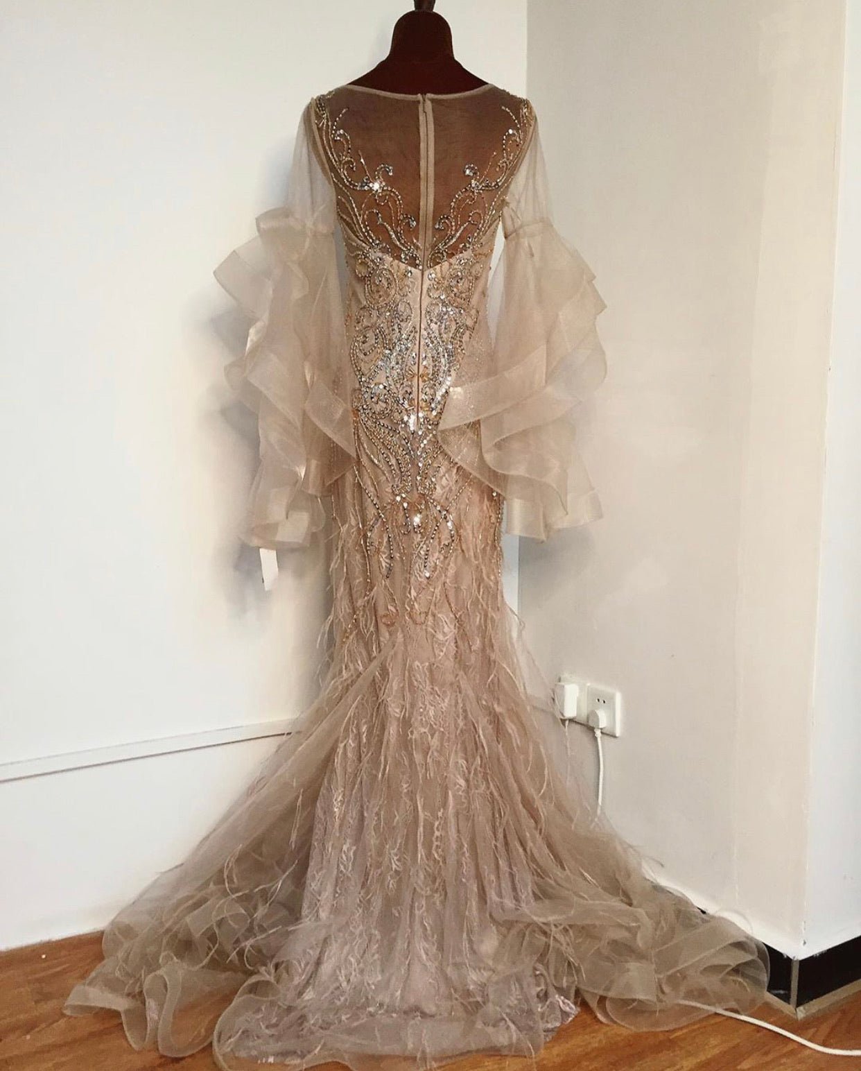 Gold Petal Sparkles Formal Dress - Mscooco.co.uk