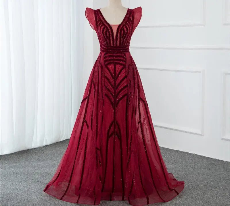 Green Crystal Luxury Mermaid Evening Gowns - Mscooco.co.uk
