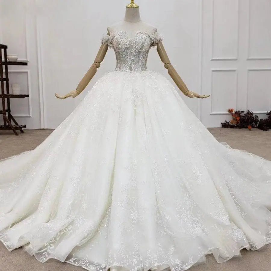 Handmade Flowers Bridal Gown - Mscooco.co.uk