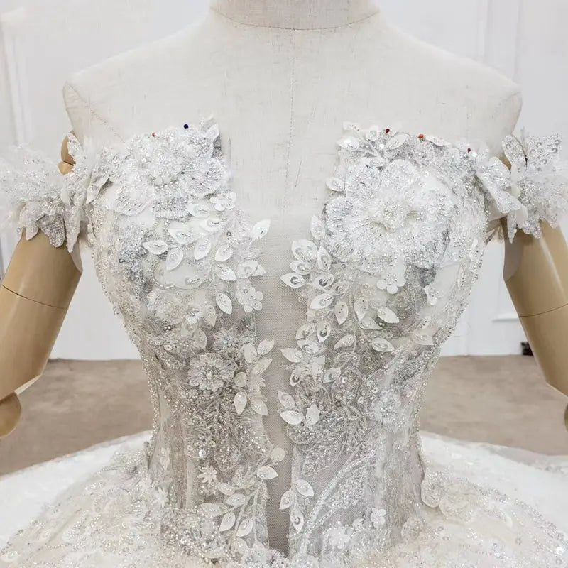 Handmade Flowers Bridal Gown - Mscooco.co.uk