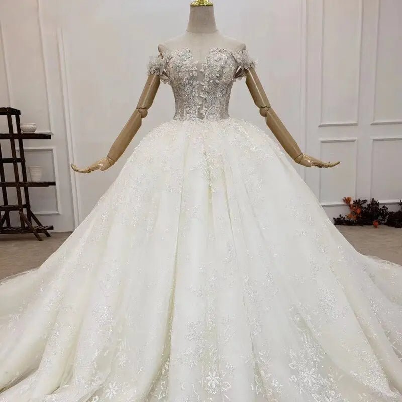 Handmade Flowers Bridal Gown - Mscooco.co.uk