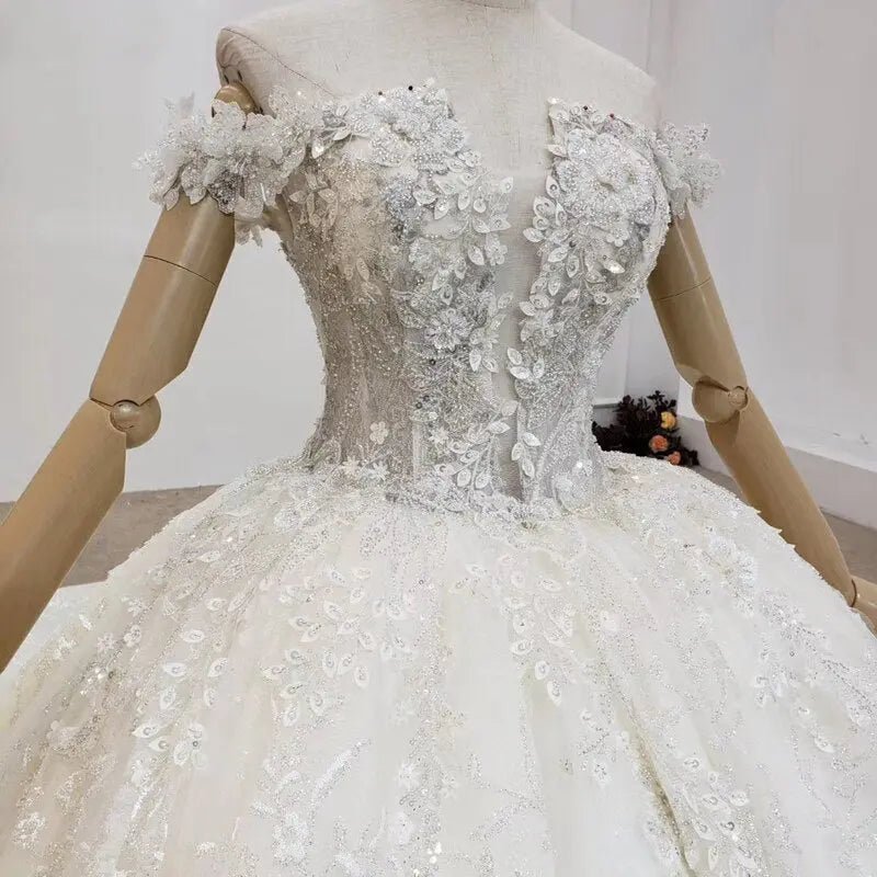 Handmade Flowers Bridal Gown - Mscooco.co.uk