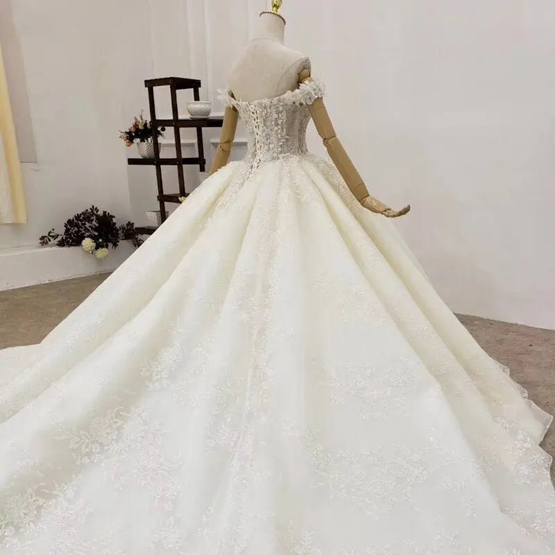 Handmade Flowers Bridal Gown - Mscooco.co.uk