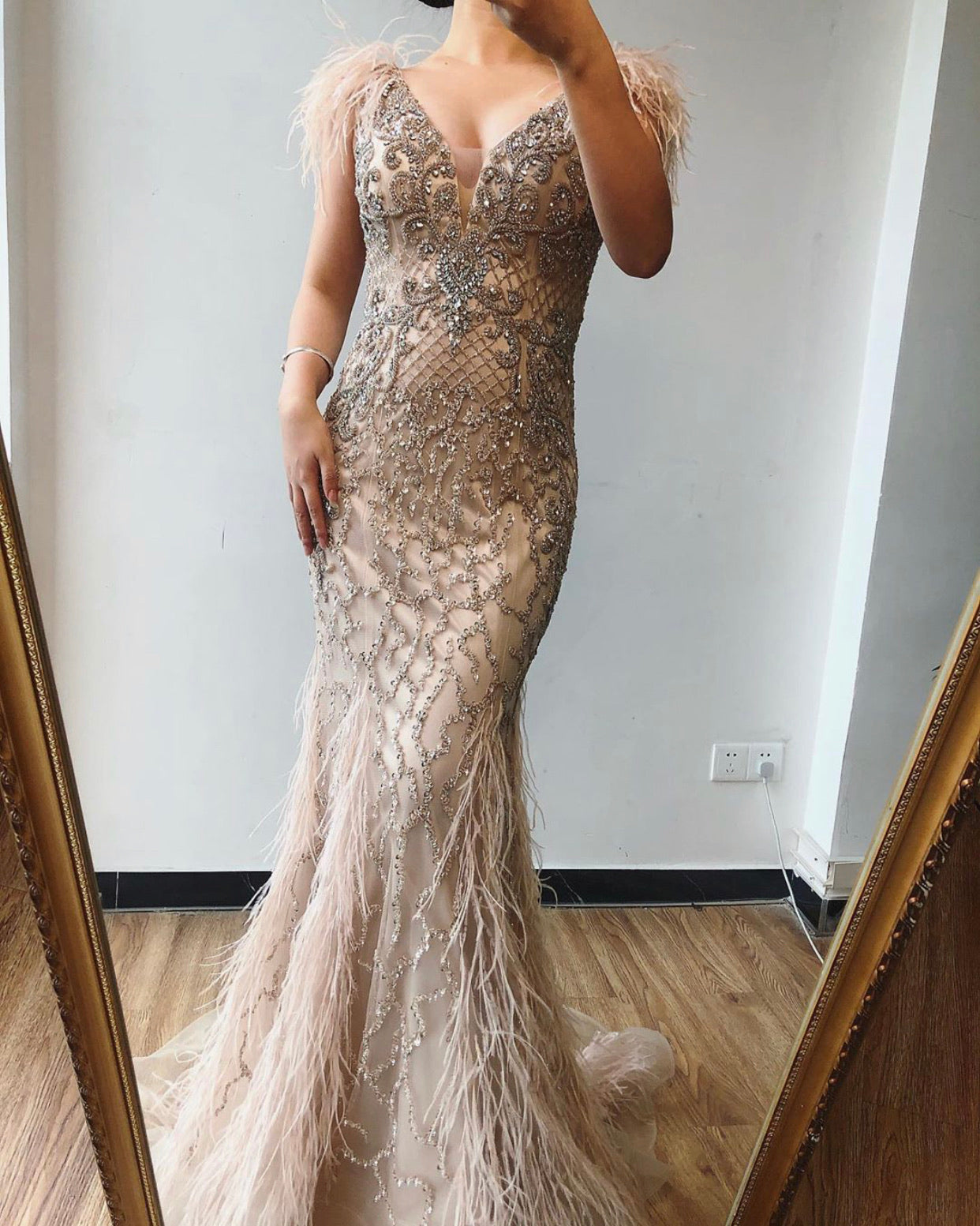 Queen - Beaded Embellished Evening Gown Mscooco.co.uk
