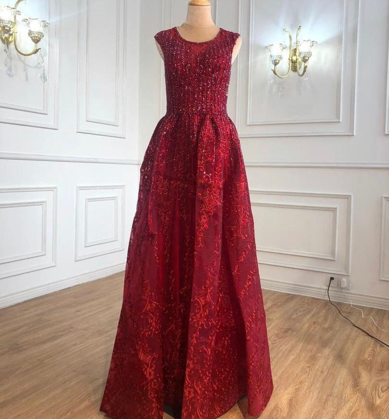 Suzanne Crystal Luxury A-Line Evening Dress Mscooco.co.uk