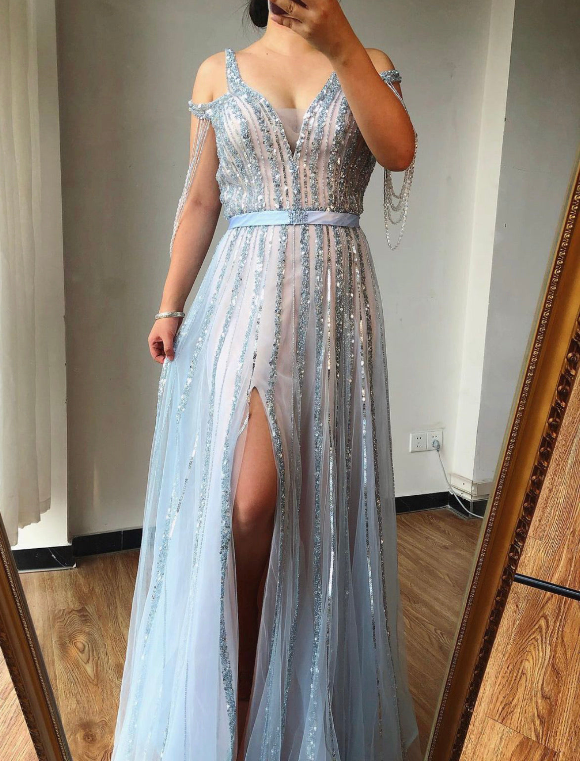 Simone Luxury Beading Sparkle Formal Dress Mscooco.co.uk