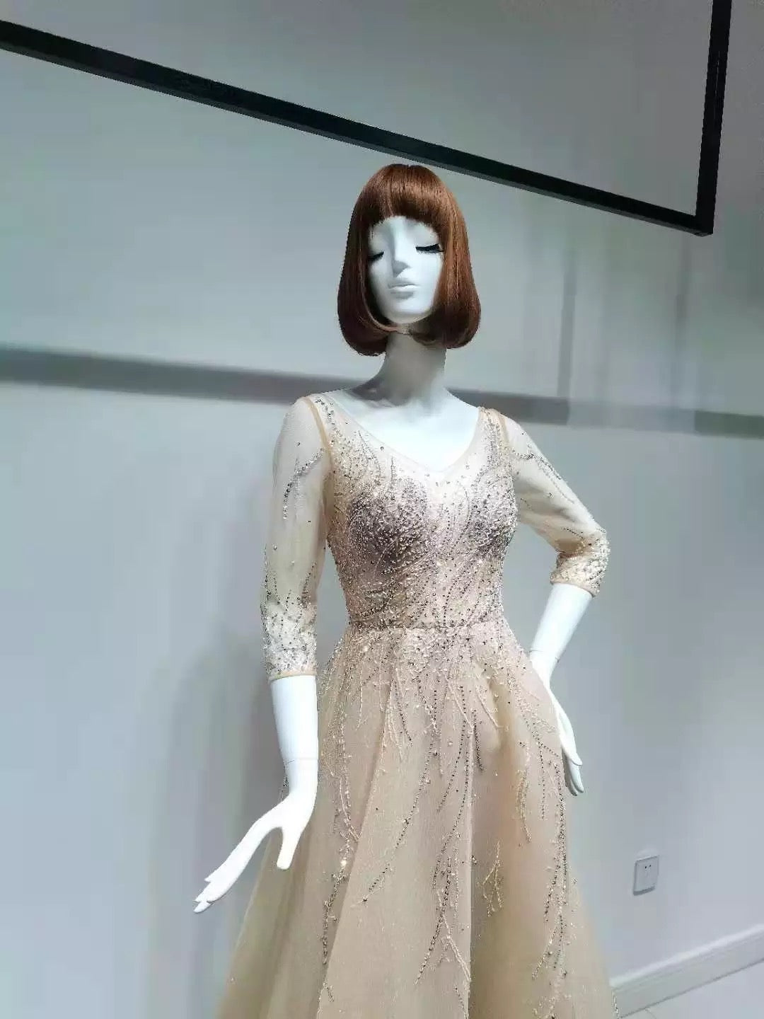 Veraa Long Sleeve Beading Evening Dress Mscooco.co.uk