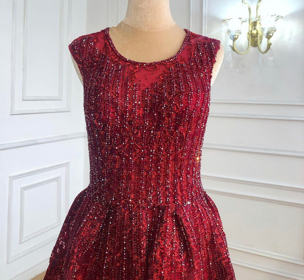 Suzanne Crystal Luxury A-Line Evening Dress Mscooco.co.uk