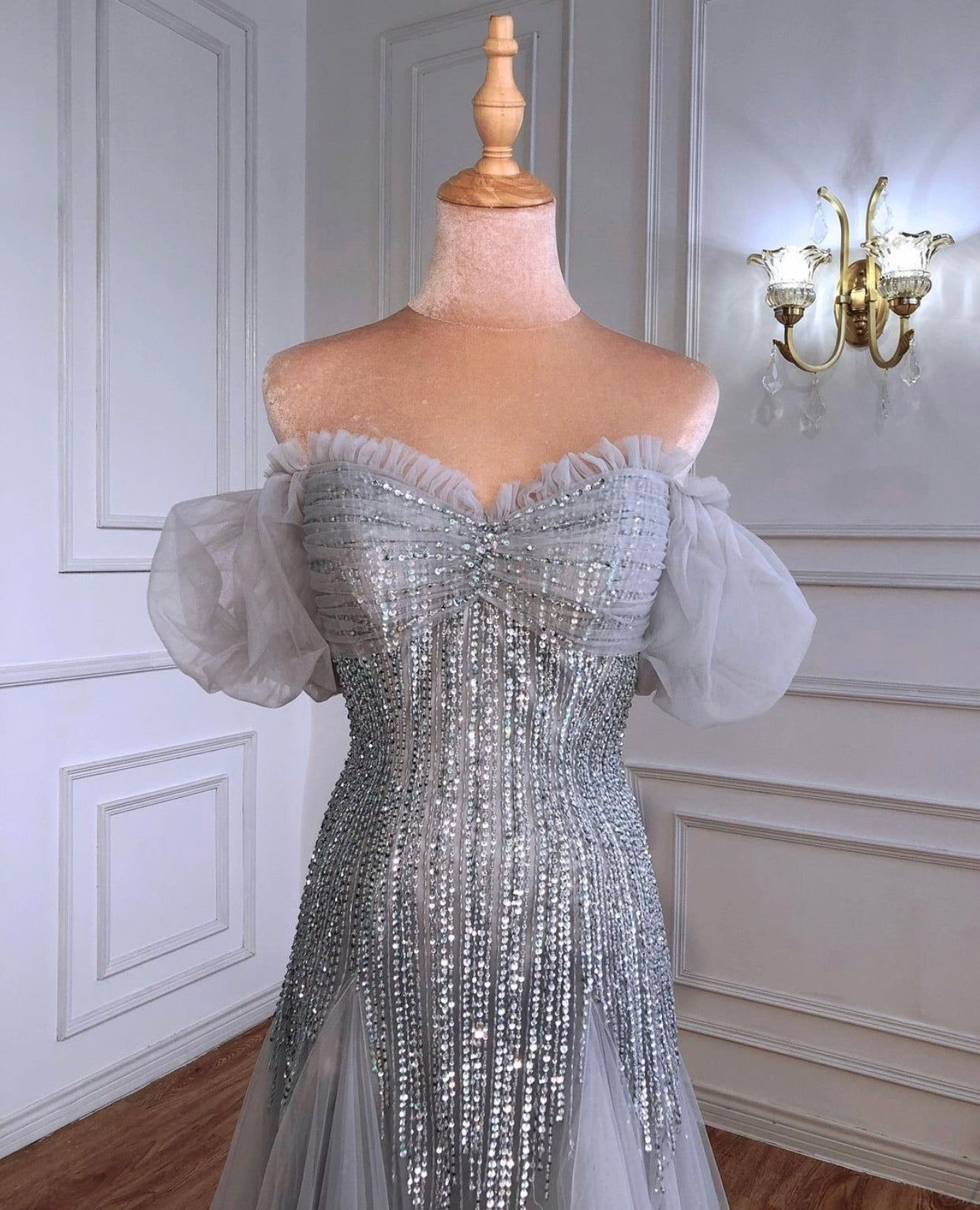 Risette A-Line Beading Sparkle  Luxury Evening Dress Mscooco.co.uk