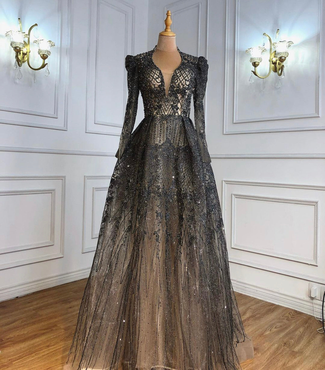 Megan Beading Embellished Evening Gown MSCOOCO