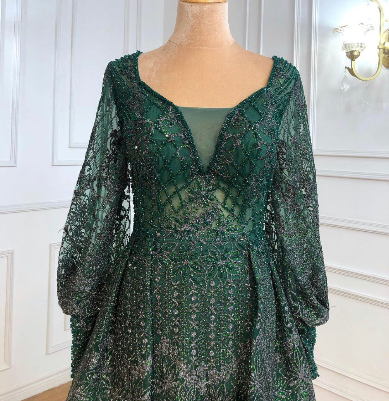zayana Beading Embellished Evening Gown MSCOOCO
