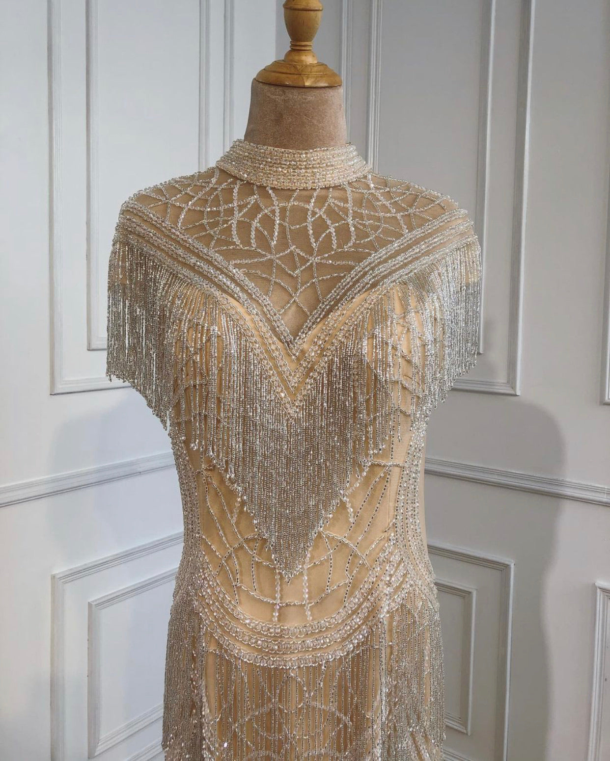 Vanna Beading Tassel Luxury Evening Dress Mscooco.co.uk