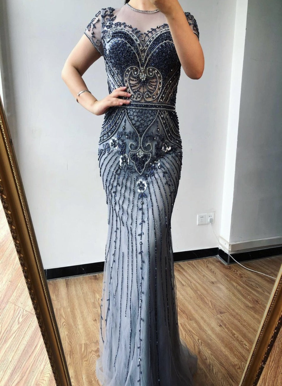 Elodie Mermaid Beading Luxury Evening Dress Mscooco.co.uk