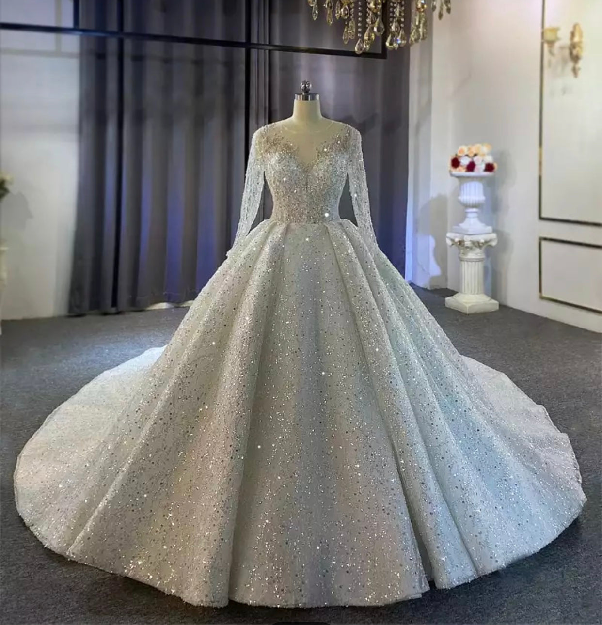 New Luxury Full Beading Wedding Gown Mscooco.co.uk