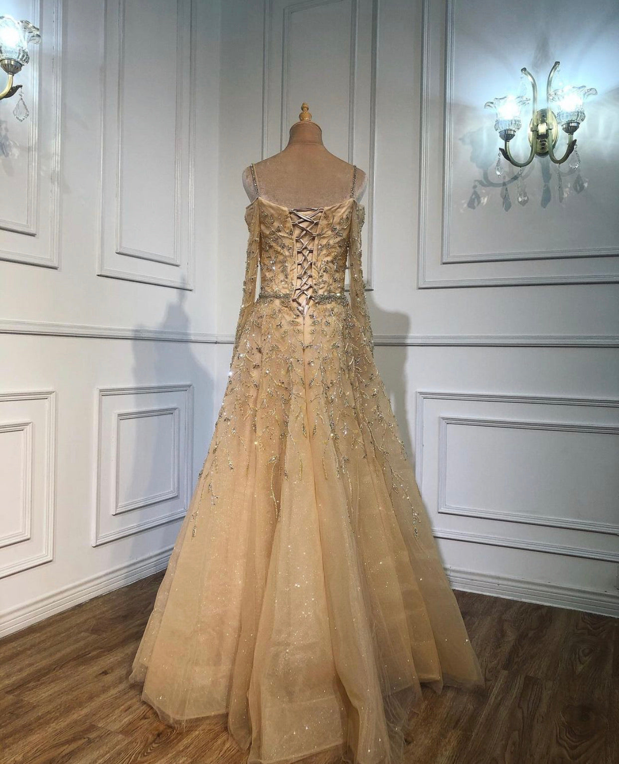 Jazmin Beading Spaghetti Strap Evening Dress Mscooco.co.uk